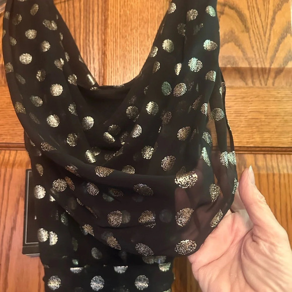 Black and gold chiffon dress - Picture 4 of 7